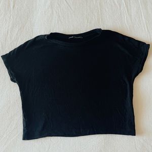Zara basic black crop top